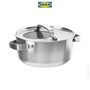 IKEA SENSUELL Panci Dengan Penutup Stainless Steel 4L