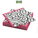 IKEA SOTRONN Tissue / Serbet Kertas Berpola Hitam Merah Muda 33x33cm Isi 30pcs