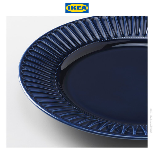IKEA STRIMMIG Piring Minimalis Biru 27cm Isi 4pcs