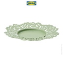 IKEA SILKESTRAD Piring Tempat Lilin Hijau Muda 18cm