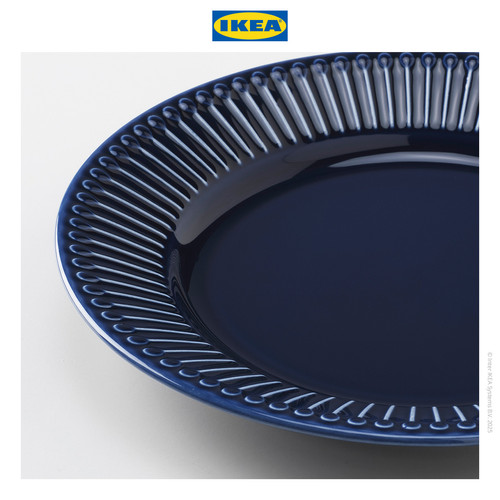IKEA STRIMMIG Piring Kecil Minimalis Biru 21cm Isi 4pcs