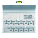IKEA ISTAD Kantong Plastik Klip Penyimpan 0.3L Berpola Abu-abu Hijau si 25pcs