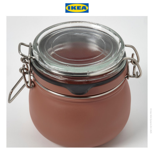 IKEA KORKEN Stoples Kaca Dengan Penutup 0.5L Cokelat
