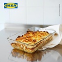 IKEA MIXTUR Piring Oven Kaca Bening 27x18cm