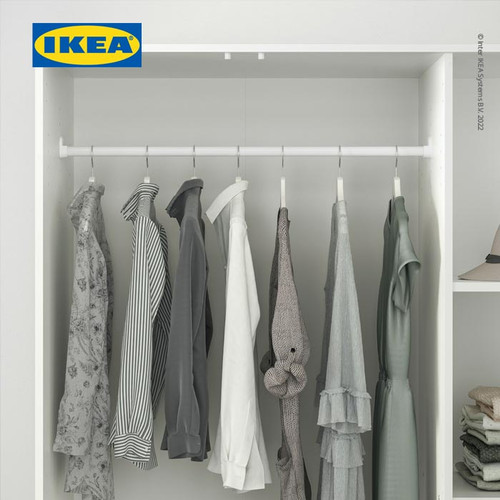 IKEA KLEPPSTAD Lemari Pakaian 3 Pintu Putih 117x176 cm