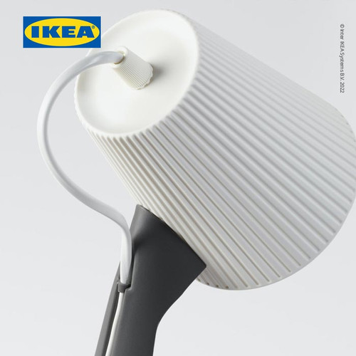IKEA SVALLET Lampu Meja Kerja Warna Abu-Abu/Putih