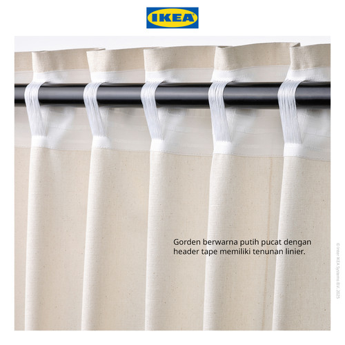 IKEA LENDA Gorden Minimalis Putih Pudar 140x250cm 1 Pasang