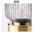 IKEA SOLKLINT Lampu Meja Minimalis Kuningan / Bahan Kaca 28cm