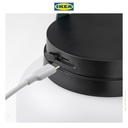 IKEA LANSPORT Lampu Portabel LED Putih/Abu-abu Tua 22cm