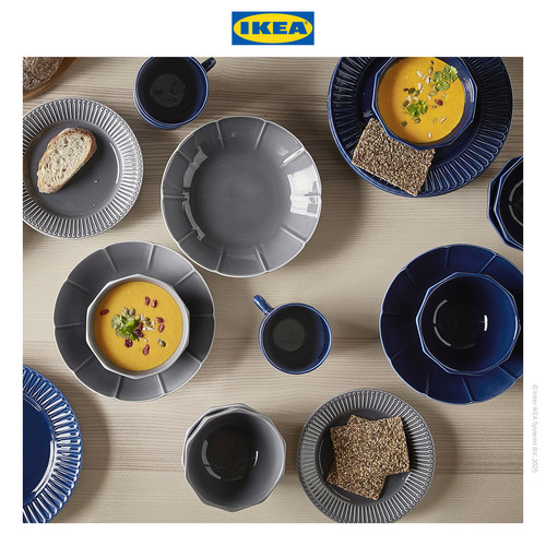 IKEA STRIMMIG Piring Minimalis Biru 27cm Isi 4pcs