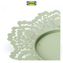 IKEA SILKESTRAD Piring Tempat Lilin Hijau Muda 18cm