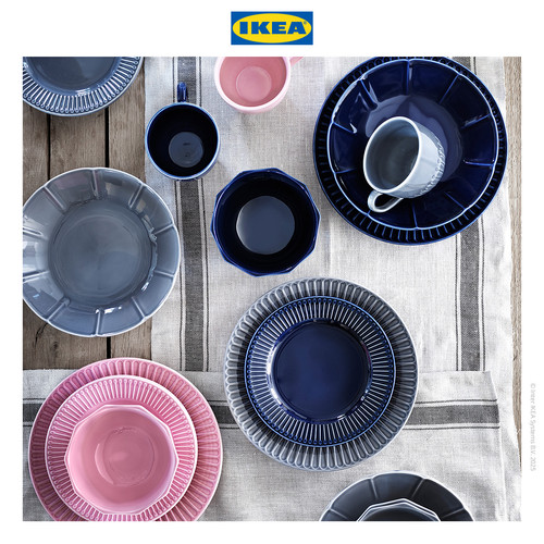IKEA STRIMMIG Piring Kecil Minimalis Biru 21cm Isi 4pcs