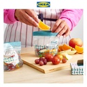 IKEA ISTAD Kantong Plastik Klip Penyimpan 0.3L Berpola Abu-abu Hijau si 25pcs