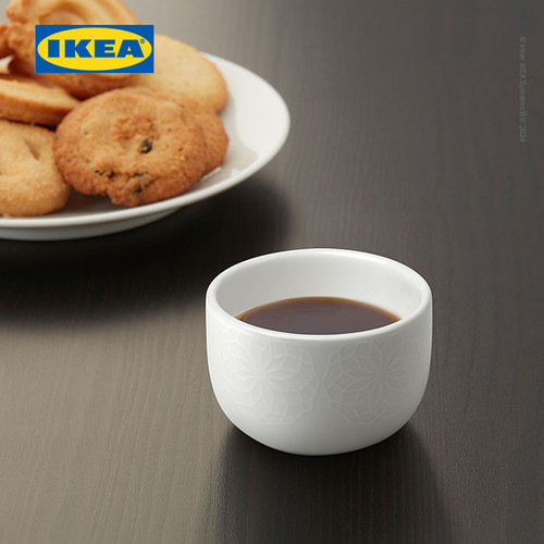 IKEA GOKVALLA Cangkir Putih 6cl Set Isi 6pcs