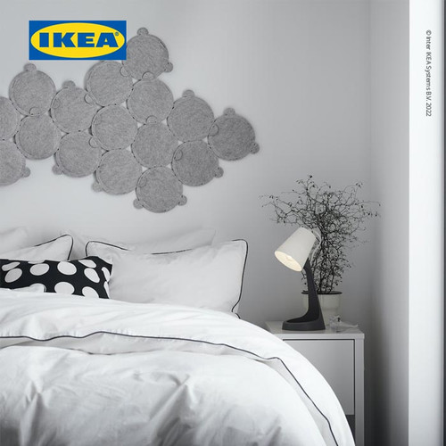 IKEA SVALLET Lampu Meja Kerja Warna Abu-Abu/Putih
