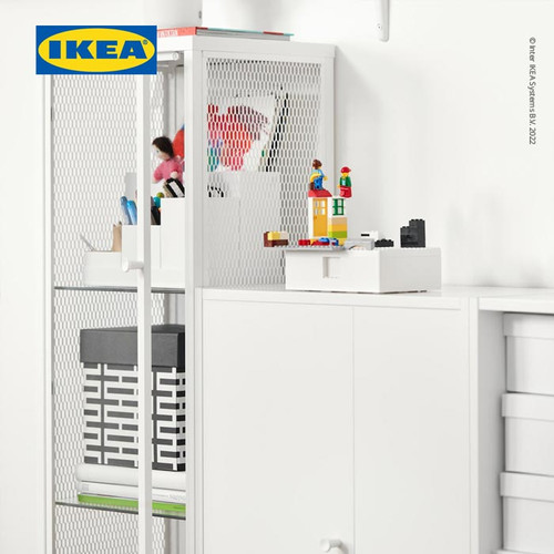 IKEA BAGGEBO Lemari Pajangan dengan Pintu Kaca 34x30x116 cm