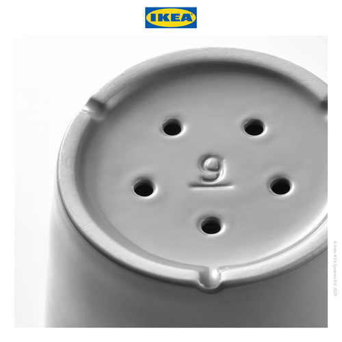 IKEA CITRUSFRUKT Pot Tanaman Dengan Alas Abu-Abu 9cm