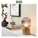 IKEA SOLKLINT Lampu Meja Minimalis Kuningan / Bahan Kaca 28cm