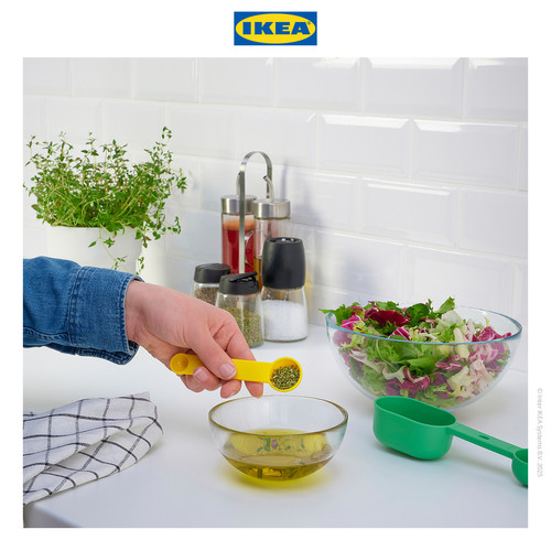 IKEA UPPFYLLD Sendok Takar / Cangkir Ukur Hijau/Kuning Set Isi 2pcs