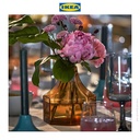 IKEA GOKVALLA Vas Bunga Minimalis Kuning Bahan Kaca 14x14x14cm