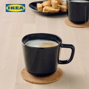 IKEA BACKIG Mug / Gelas Minum Hitam 35cl