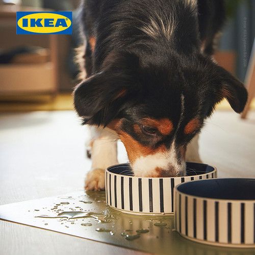 IKEA UTSADD Alas Piring Untuk Mangkuk Makan Abu-Abu/Hijau 33x50cm