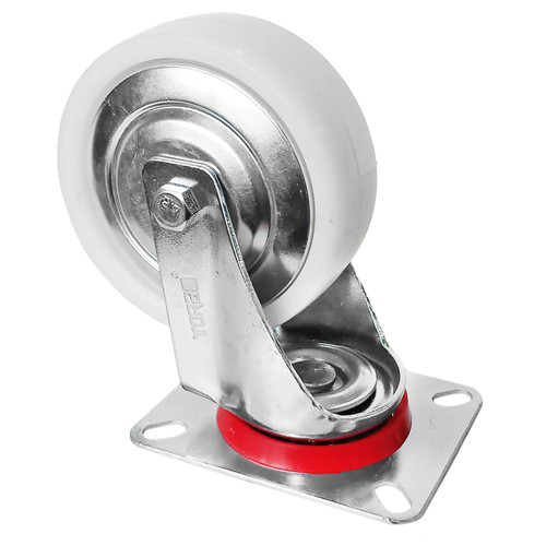 TORA Roda Nilon Putih Hidup 4 Inch Plat Skrup - Roda Caster Nylon