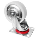 TORA Roda Nilon Putih Hidup 4 Inch Plat Skrup - Roda Caster Nylon