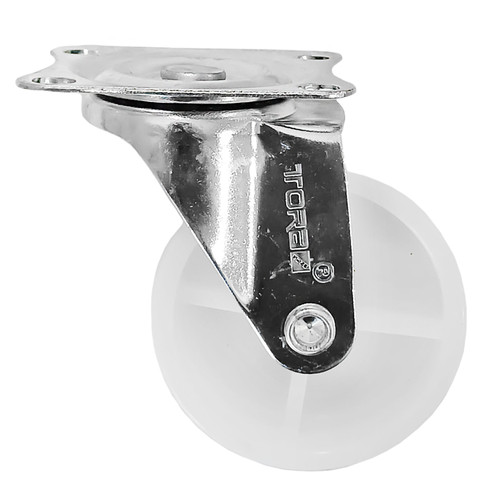 TORA Roda Nilon Putih Hidup 1 Inch Plat Skrup - Roda Caster Nylon