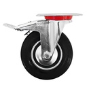 TORA Roda Caster Karet Hidup + Rem 5 Inch