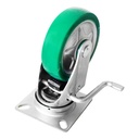 TORA Roda Troli PU Hijau 5 Inch Hidup + Rem
