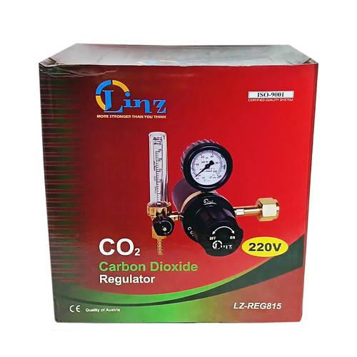 LINZ Regulator Las CO2 + Heater 220V - Carbon Dioxide Regulator Brass Body REG815