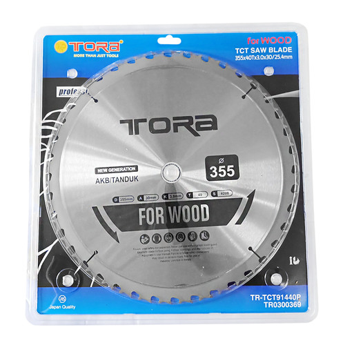 TORA Mata Pisau Potong Kayu 14 Inch x 40T TCT Model AKB / Tanduk