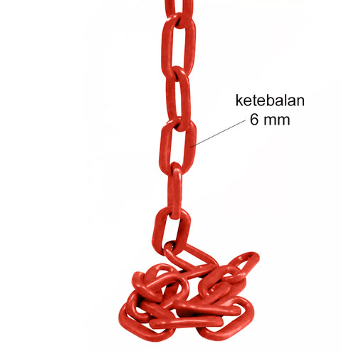 TORA Rantai PVC 6 MM x 50 Meter Warna Merah - Chain PVC