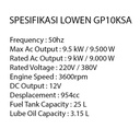 LOWEN Genset Generator GP10KSA