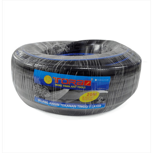 TORA Selang Angin PVC Tekanan Tinggi 5 Layer Biru Hitam 20 Meter