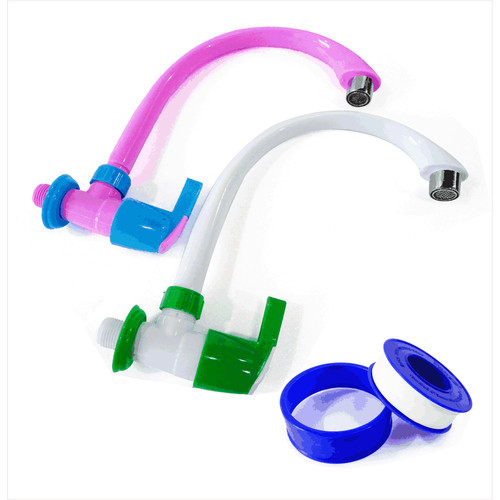 TORA Bundling Keran Angsa PVC 1/2 Inch (2 Keran Angsa PVC + Seal Tape)