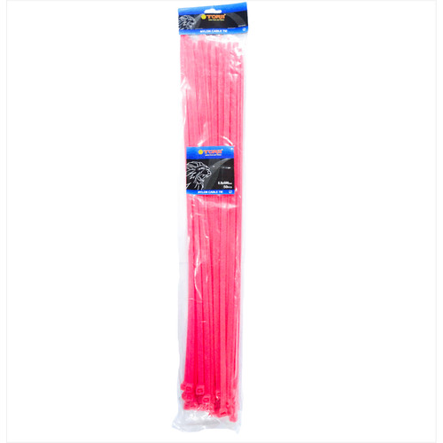 TORA Kabel Tis Nylon 8.8 x 600 mm - Tali Ikat Warna Merah 50 Pcs
