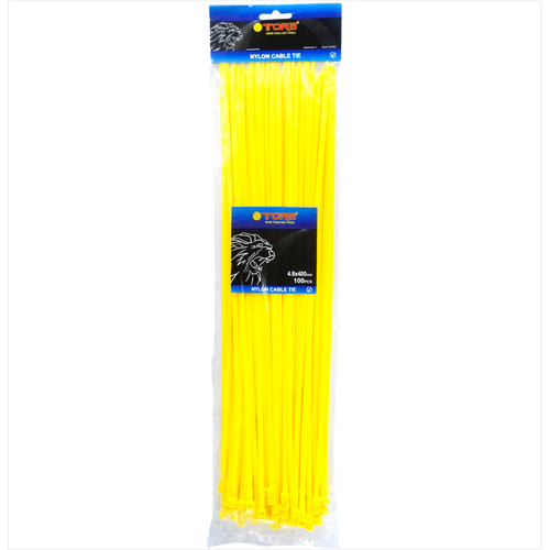 TORA Kabel Tis Nylon 4.8 x 400 mm - Tali Ikat Warna Kuning 100 Pcs