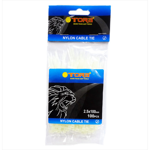 TORA Kabel Tis Nylon 2.5 x 100 mm - Tali Ikat Warna Putih 100 Pcs