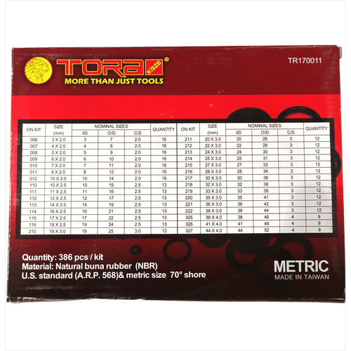 TORA O Ring Set - Ring Karet - Universal Series 386 PCS MM TAIWAN