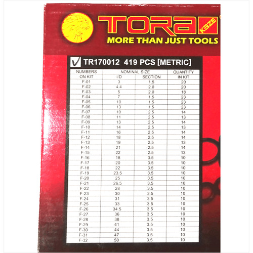 TORA O Ring Set - Ring Karet - Universal Series 419 PCS MM TAIWAN