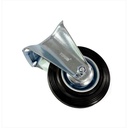 TORA Roda Caster Karet Mati 4 Inch - Black Rubber Rigid