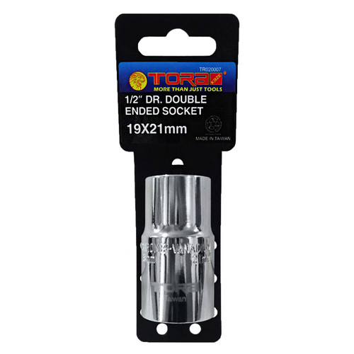 TORA Mata Sock Sok - Socket 1/2 DR Double Ended 19 x 21 mm - TAIWAN