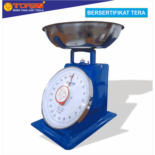 TORA Timbangan Kue Pegas - Timbangan Dapur - Jarum Body Biru 20 Kg