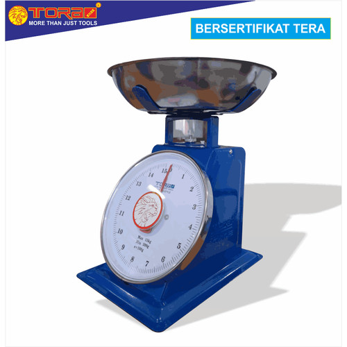 TORA Timbangan Kue Pegas - Timbangan Dapur - Jarum Body Biru 15 Kg