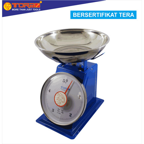 TORA Timbangan Kue Pegas - Timbangan Dapur - Jarum Body Biru 5 Kg
