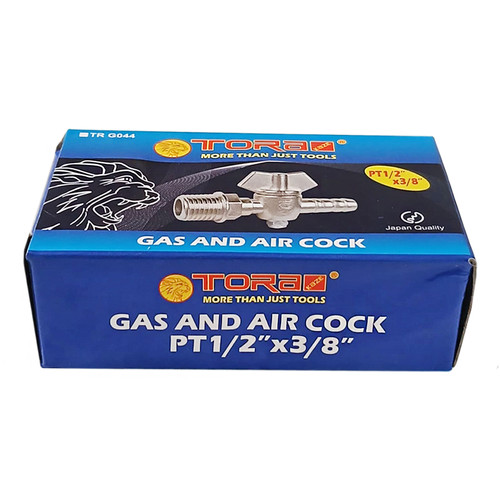 TORA Kran Angin - Keran Gas - Stop Kran - Air Cock 3/8" X PT 1/2