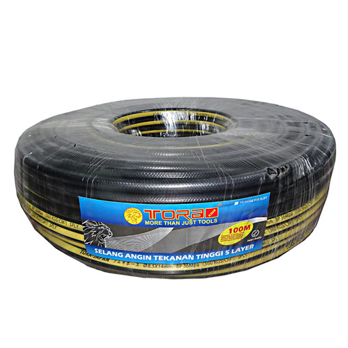 TORA Selang Angin PVC Tekanan Tinggi 5 Layer 100 Meter - Biru / kuning