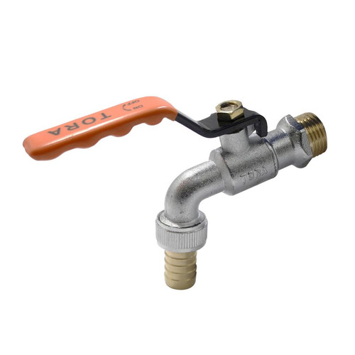 TORA Keran Body Kuningan Orange Hijau - 1/2 Inch With Nozzle